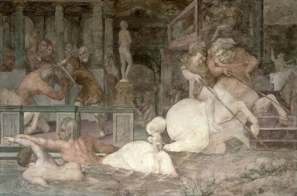L'educazione di Achille, Galleria di Francesco I - Chateau de Fontainebleau, dettaglio